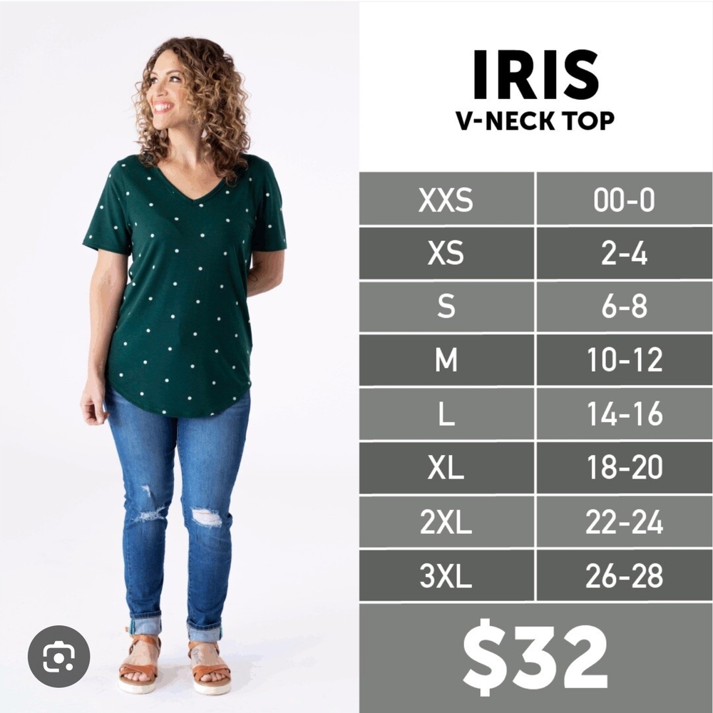 Lularoe Iris Floral Green Women's Top, Medium - Picture 6 of 6